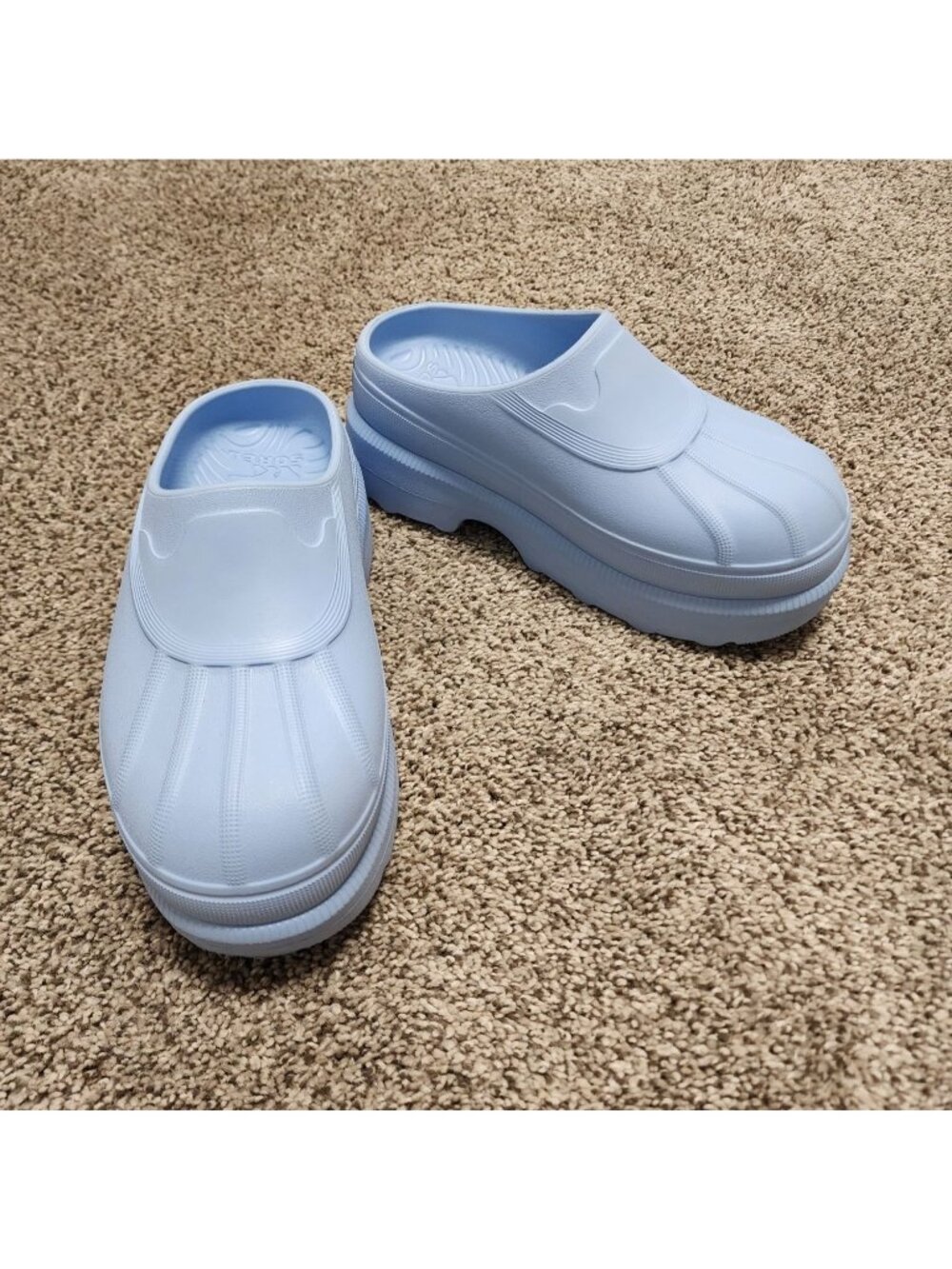 Sorel arctic sea blue Caribou platform clogs 6